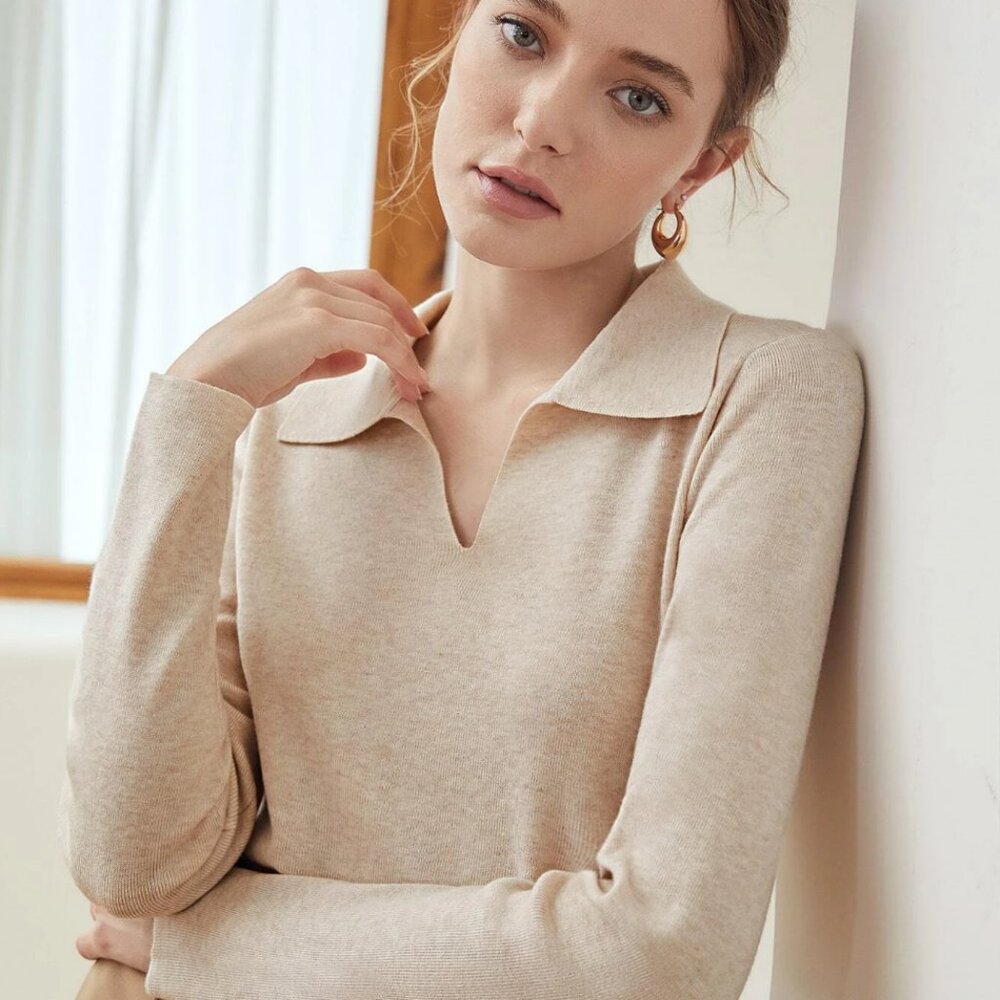 MOTF Beige Wool Mix Fine Knit Sweater 1